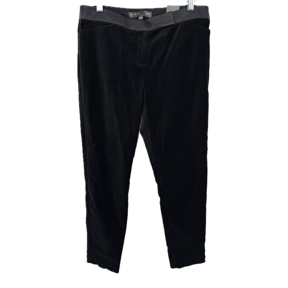 The Limited Pants - The Limited Drew Fit Women's Black Velvet and Leather Trousers Size 8